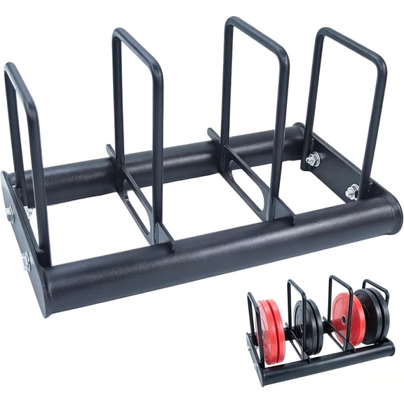 Weight Rack with Dividers 660 LBS Capacity Olympic Weight Plate Rack for Home Gym Freestanding Dumbbell Organizer with 3-Section Spacing for Thin & Thick Plates