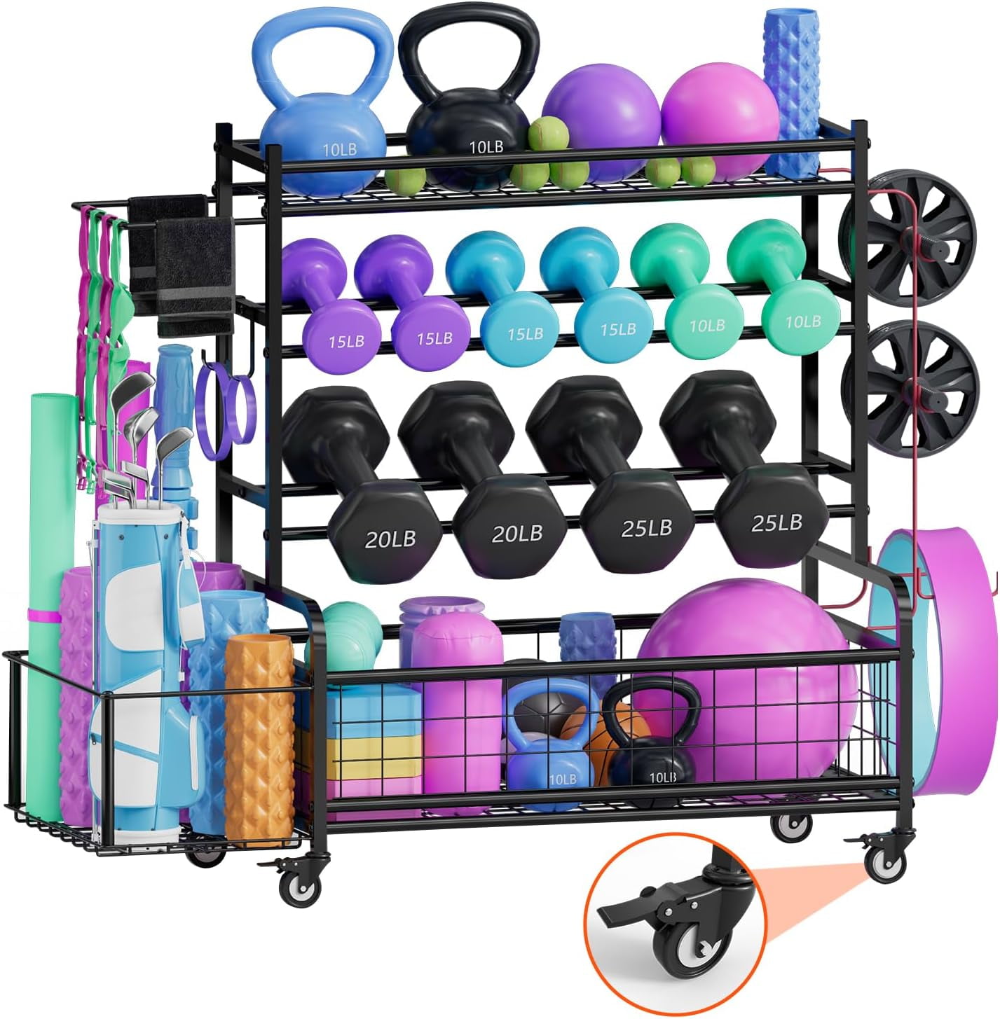 Weight Rack for Dumbbells, Dumbbell Rack Weight Stand, FONBEAR Home Gym