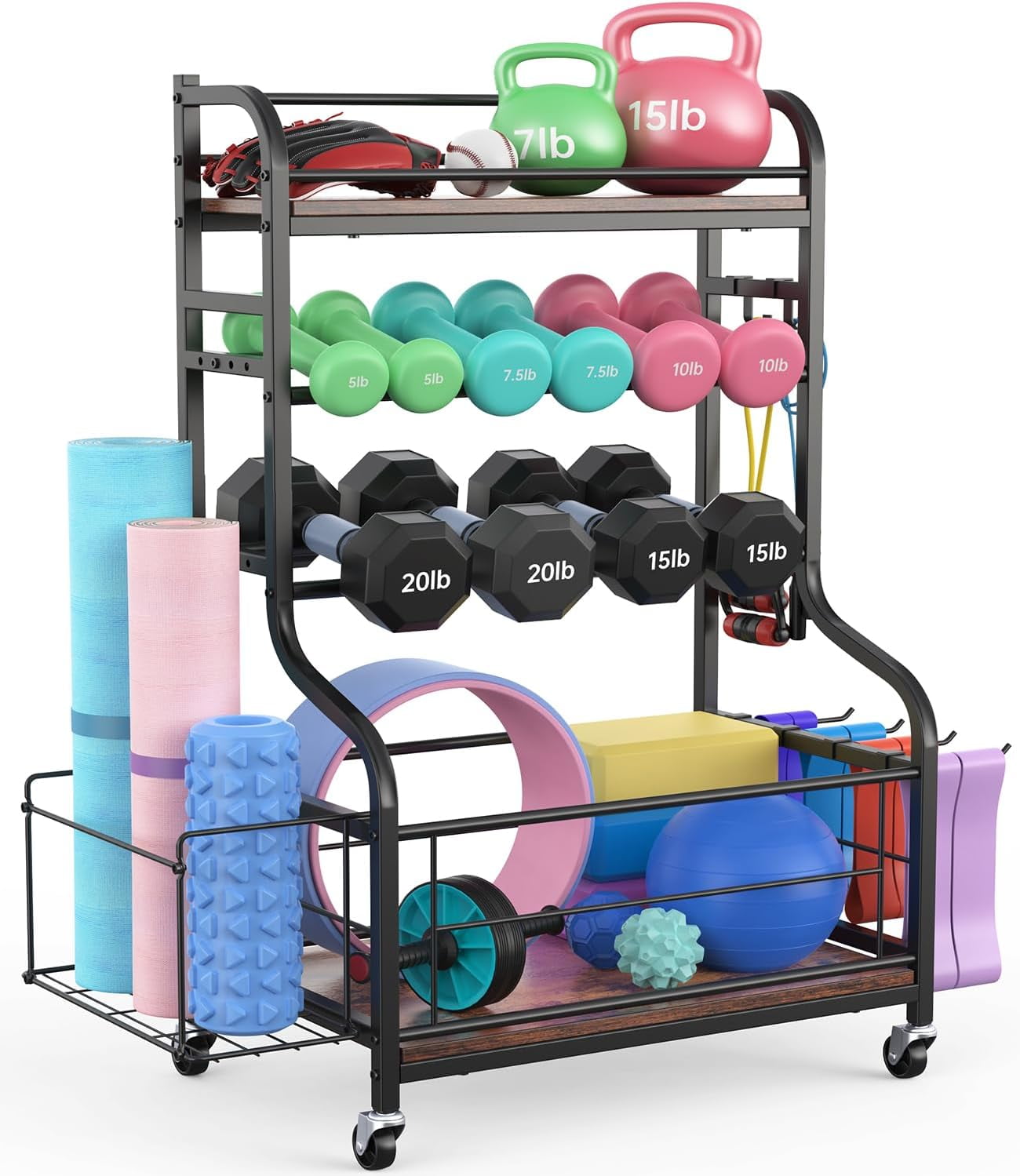 EVERYMATE Wall Mounted Weight Plate Holder - Olympic Plate Rack, Up To 330 Lbs Capacity, Home Gym Storage - View #2
