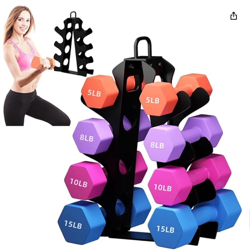 Weight Rack for Dumbbells, 4 Tiers AFrame Dumbbell Rack Stand with
