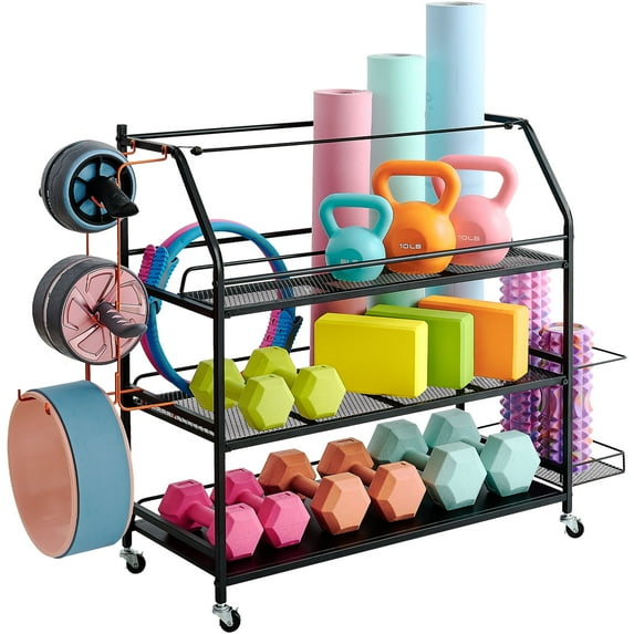 Weight Rack for Dumbbells, Dumbbell Rack, Home Gym Storage Rack with Wheels