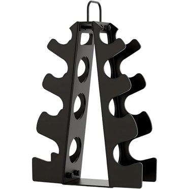 A-Frame Dumbbell Rack - 4 Tier Compact Weight Stand With Handle For Home Gym