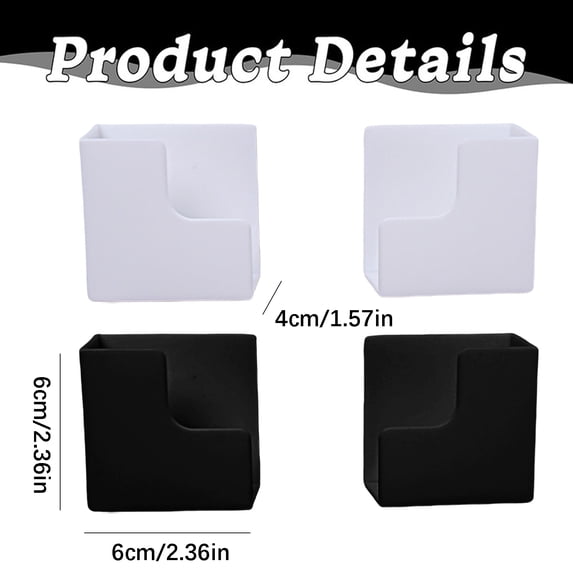 Weight Scale Wall Mount Storage Bracket - 2-Pack Adhesive Hanger for Bathroom and Gym Scales - Black