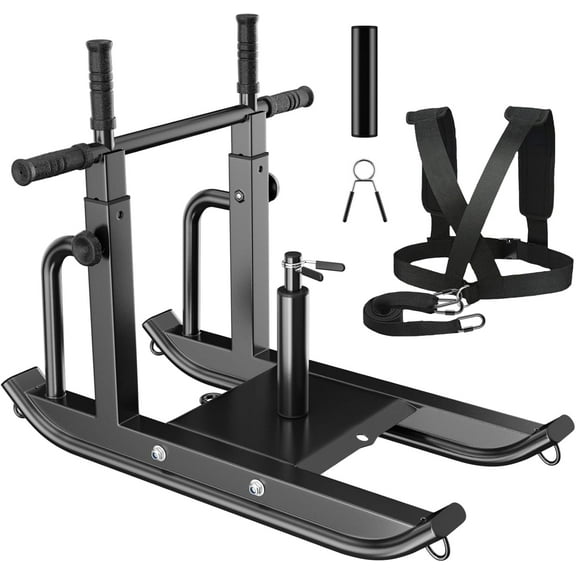Weight Sled Adjustable Height - Weight Training Pull Sled Gym Equipment for Fitness Strength & Speed Training