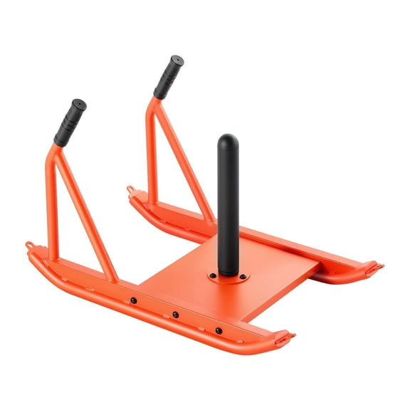 Weight Sled, Steel Power Sled for Fitness, Strength Training - Speed & Athletic Exercise, Workout Sled with Handle, 1/2 inch Plate Compatible, Orange