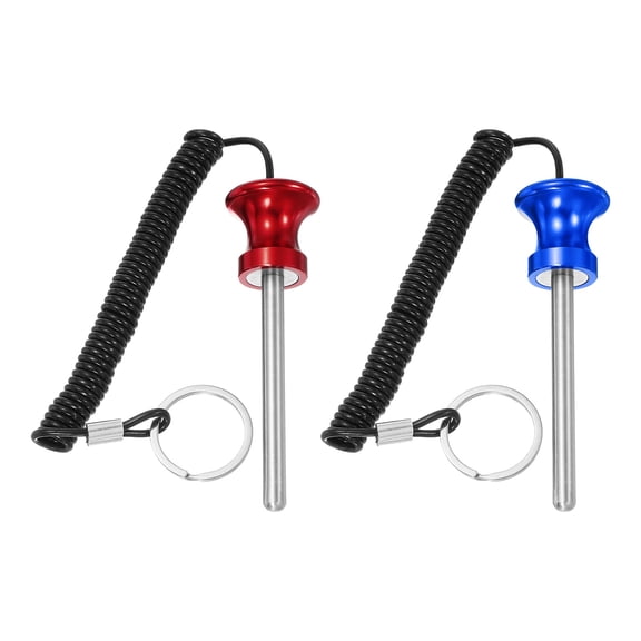 Weight Stack Pin, Weight Gym Pin with Pull Rope, 0.3 x 3.1 Inch for Commercial Home Gym (2 Pack, Blue/Red)