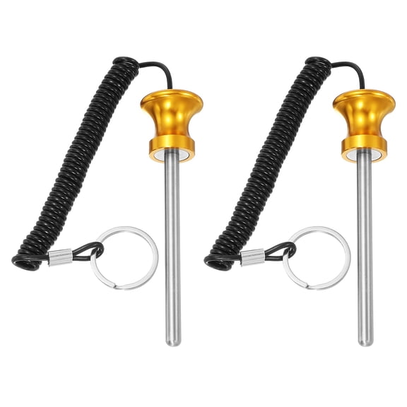Weight Stack Pin, Weight Gym Pin with Pull Rope, 0.3 x 3.9 Inch for Commercial Home Gym (2 Pack, Gold)