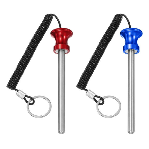 Weight Stack Pin, Weight Gym Pin with Pull Rope, 0.4 x 4.7 Inch for Commercial Home Gym (2 Pack, Blue/Red)