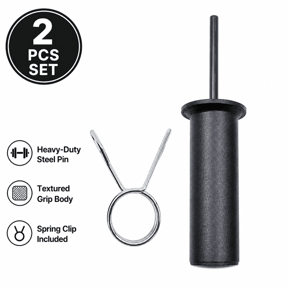 Gym Pin for Weight Stack Machine, 10mm x 110mm Weight Stack Extender Pin with Spring Clip Collar