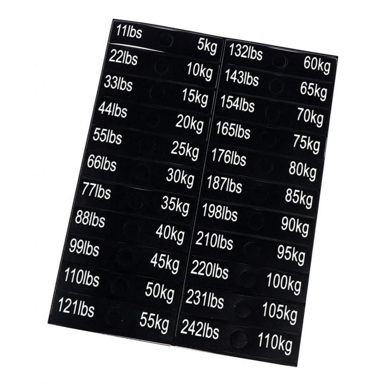 Weight Sticker Label Sticker White Numbers Self Adhesive Weighted Block  Label Sticker 11 lbs to 242 lbs Weight Stack Labels Sticker