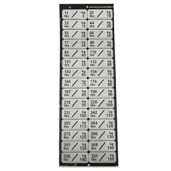 Weight Sticker PVC Waterproof Accurate Weight Identification for Fitness Centers