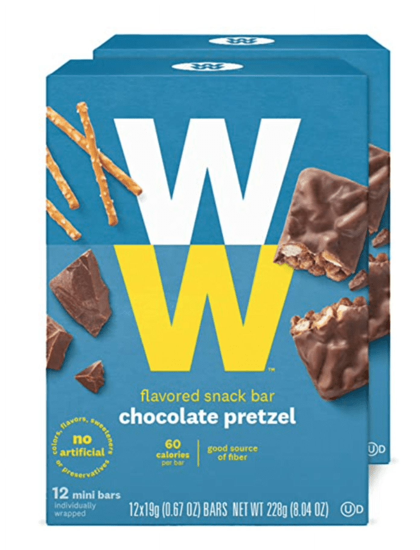 Weight Watchers WW Chocolate Pretzel Mini Bar Snack Bar, 2