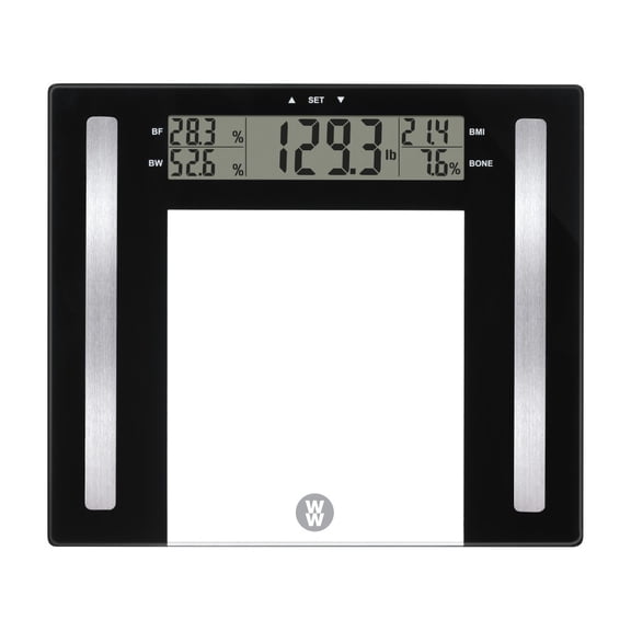 Weight Watchers by Conair Glass Digital Display Body Analysis Body Weight Scale w/Bluetooth Tech 400lb capacity WW711XF