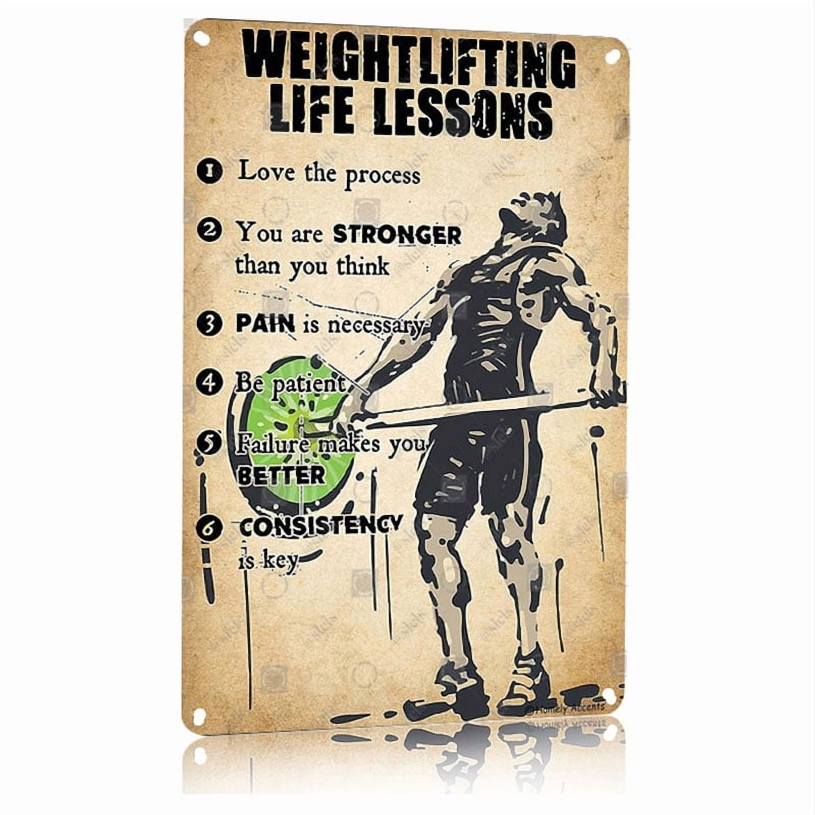 Weight lifting Motivational Metal Sign 8x12 Inches Vintage Gym Wall Art ...