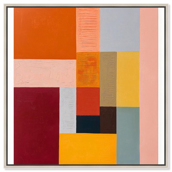 Weight of a Color II Canvas Print Abstract Wall Decor by Art Remedy, Silver Frame, 16 x 16