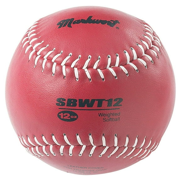 Weighted 12-Inch Softballs-Leather Cover Maroon