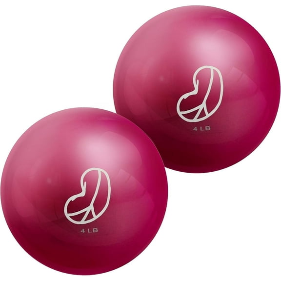 Weighted Balls, Eco Vinyl 4 lbs Soft Exercise Balls - Perfect for Adults to Improve Yoga Practice 2Pcs - Red