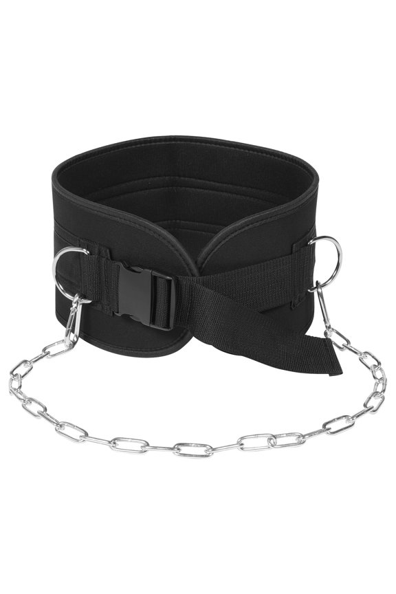 Weight Lifting Belt with Long Chain for Dips and Chin-Ups Comfort Fit