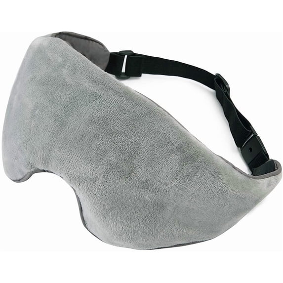 Weighted Blackout Sleep Mask, Cozy Reversible Style, Microwave-Heatable & Freezable Heavy Eye Cover for Post-Work Relaxation, Gray