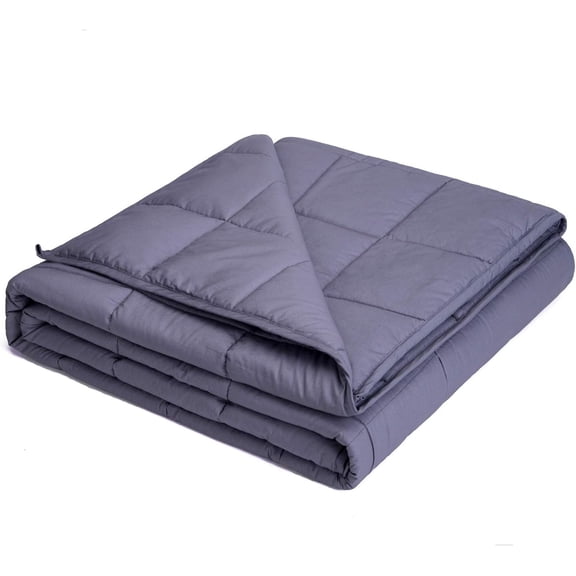 Weighted Blanket 15 lbs 48" x 72" for 130-170 lbs, 7 Layers Heavy Blanket with Cooling Breathable Cotton and Glass Beads, Dark Gray