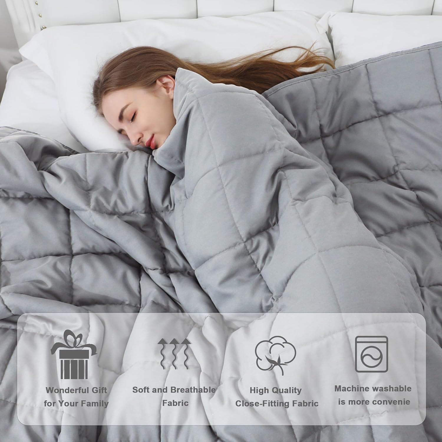 Weighted Blanket 15Lbs Twin Size, Weighted Blankets For Adults And Kids