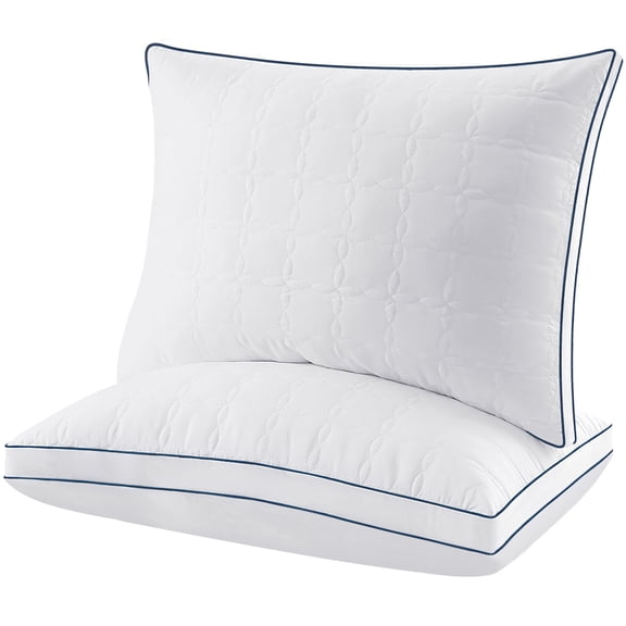Weighted Blanket 2 Pack Bed Pillows - Standard Size Set of 2, Soft Down Alternative Fill, Supportive for All Sleepers, White,Fleece Blankets