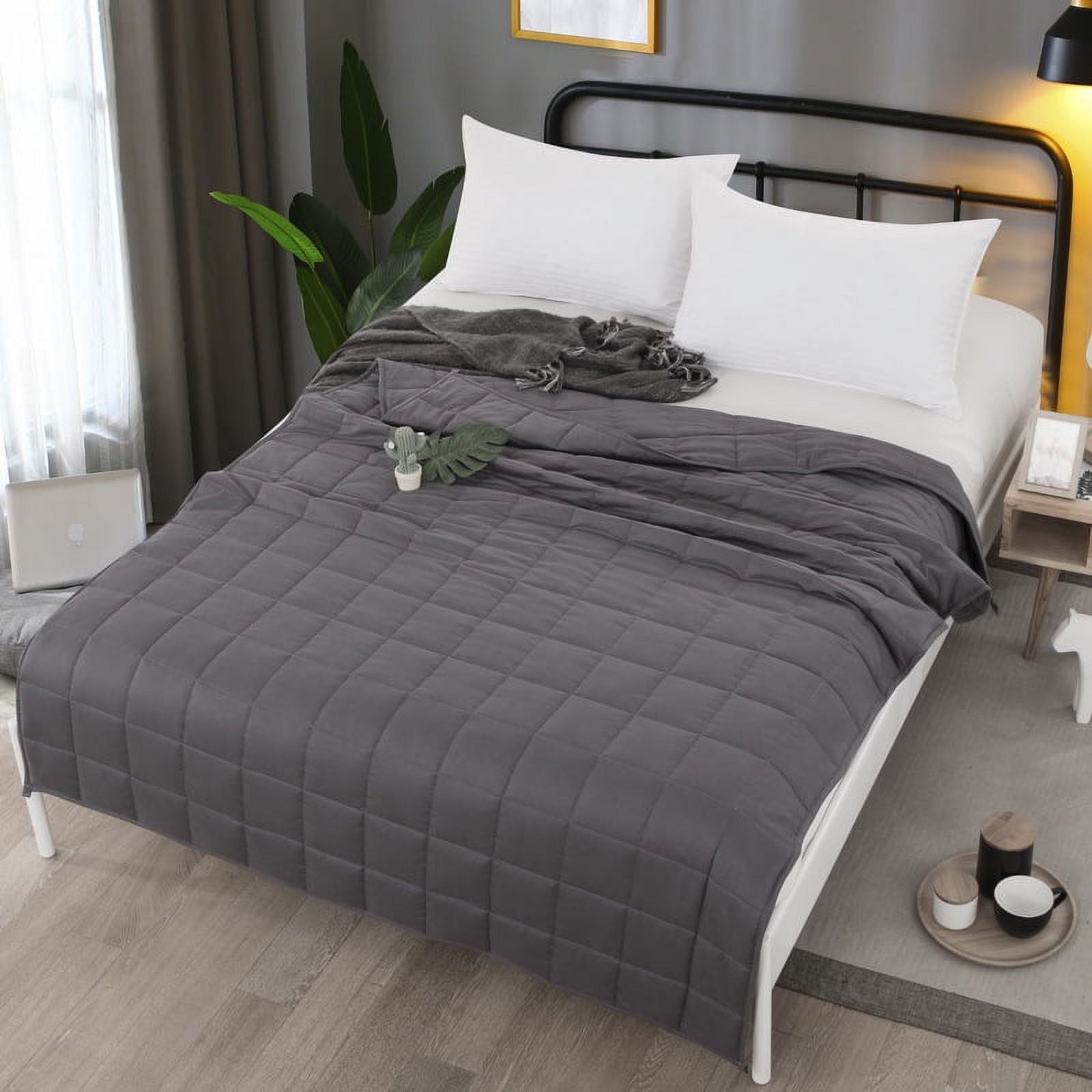 Weighted Blanket 20 lbs for Adult, 60''x80'', Dark Grey for Queen Size