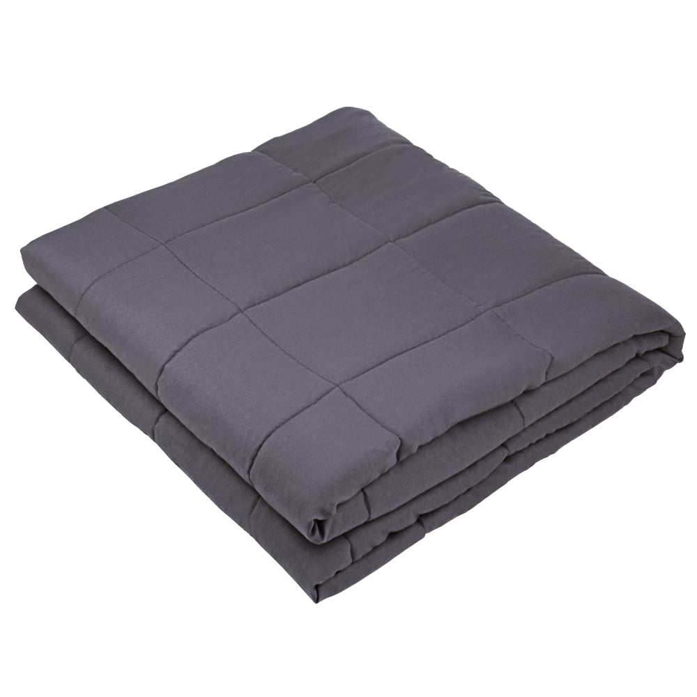 Weighted Blanket (48" x 72",15 lbs) Cotton Heavy Blanket to Improve Sleep for People With Anxiety