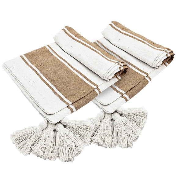 Weighted Blanket, 50x60" Carson Striped Throw Blanket, 2 Pack, Brown White Fleece Blankets,Cotton Throw Blankets, Household Supplies & Décor Bedding Blankets & Pillows 50x60" Carson Striped Throw Bla