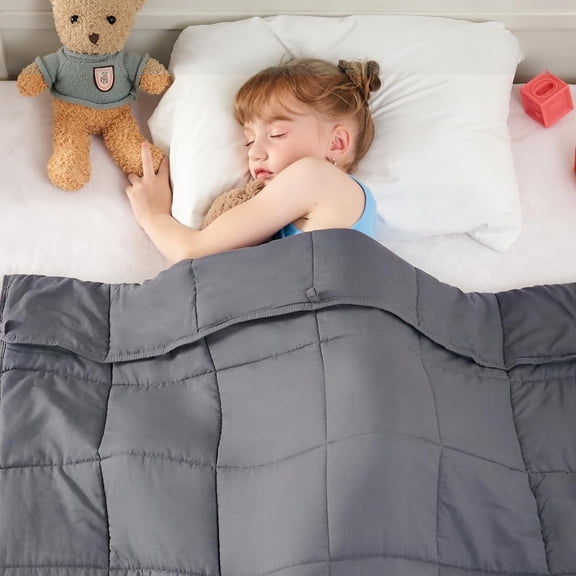 Weighted Blanket 7 Pounds Cooling Weighted Lap Blanket, Grey Heavy Blankets for Sleeping, Weighted Throw Blanket Gifts for 60-80lbs, 40"x60"