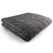 Weighted Blanket - 80" X 87" - 35-lbs - No Cover Required - Fits /King Size Bed - for 180-230-lb Adult - Silky Minky Grey - Glass Beads - Calming Stimulation Sensory Relaxation