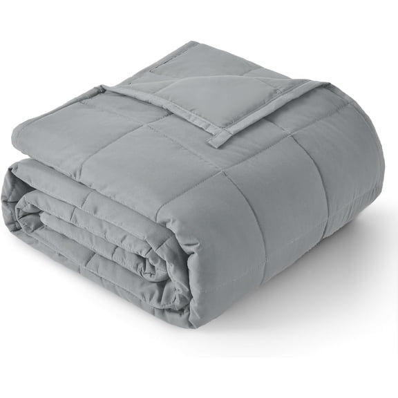 Weighted Blanket for Adults 12lbs, Soft Cooling Breathable Weighted Throw for Sleeping, Washable Heavy Blanket with Glass Beads for Winter, Sofa Bed, 48"x72" Twin Size, Grey