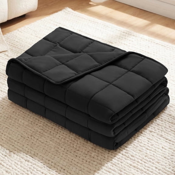Weighted Blanket for Adults, Heavy Throw Blanket with Premium Glass Beads, Soft & Breathable for Sleeping Prefect for Most People's Body, 60" x 80", 20lbs, Black