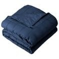 thumbnail image 1 of Weighted Blanket All-Natural 100% Cotton with Nontoxic Glass Beads 80"x87" 25lbs, Dark Blue, 1 of 8