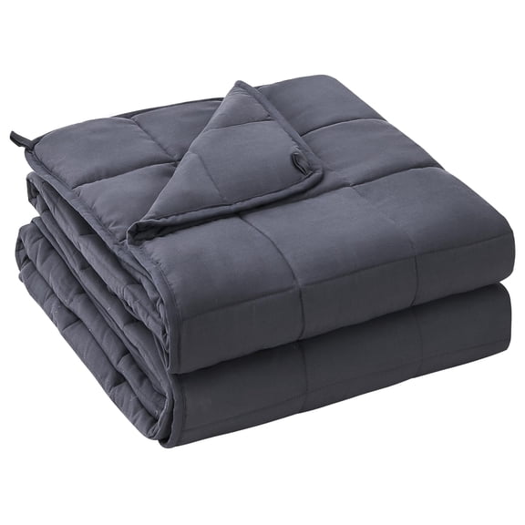 Weighted Blanket For Adults (20 Lbs 60" X 80" Grey) Heavy Sleeping 190-210 Queen Size Breathable With Glbeadhine Washable