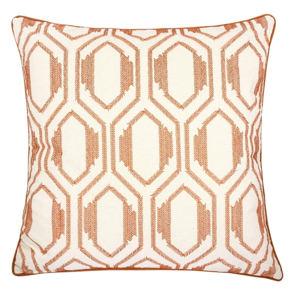 Weighted Blanket Geometric Embroidered Cotton Throw Pillow – Rust Modern Accent,Fleece Blankets