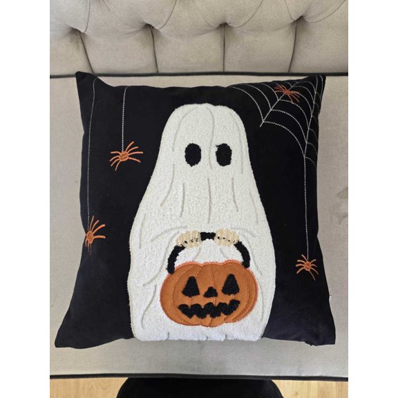 Weighted Blanket Halloween Ghost with Pumpkin Bucket Throw Pillow,Throw Blankets