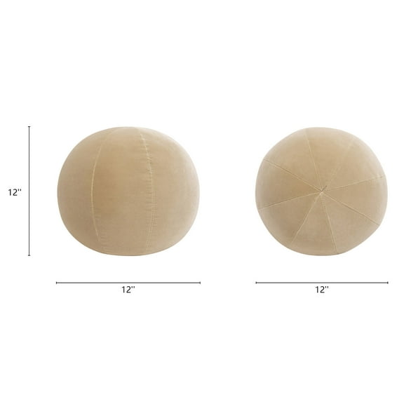 Weighted Blanket Luna 12" Round Sphere Accent Ball Throw Pillow, Fawn Brown Performance Velvet,Throw Blankets