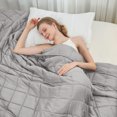 thumbnail image 1 of Weighted Blanket for Adults with Glass Beads,15 lbs, 60"x80", Queen Size, Light Grey, Cooling Weighted Blankets All-Season, 1 of 5