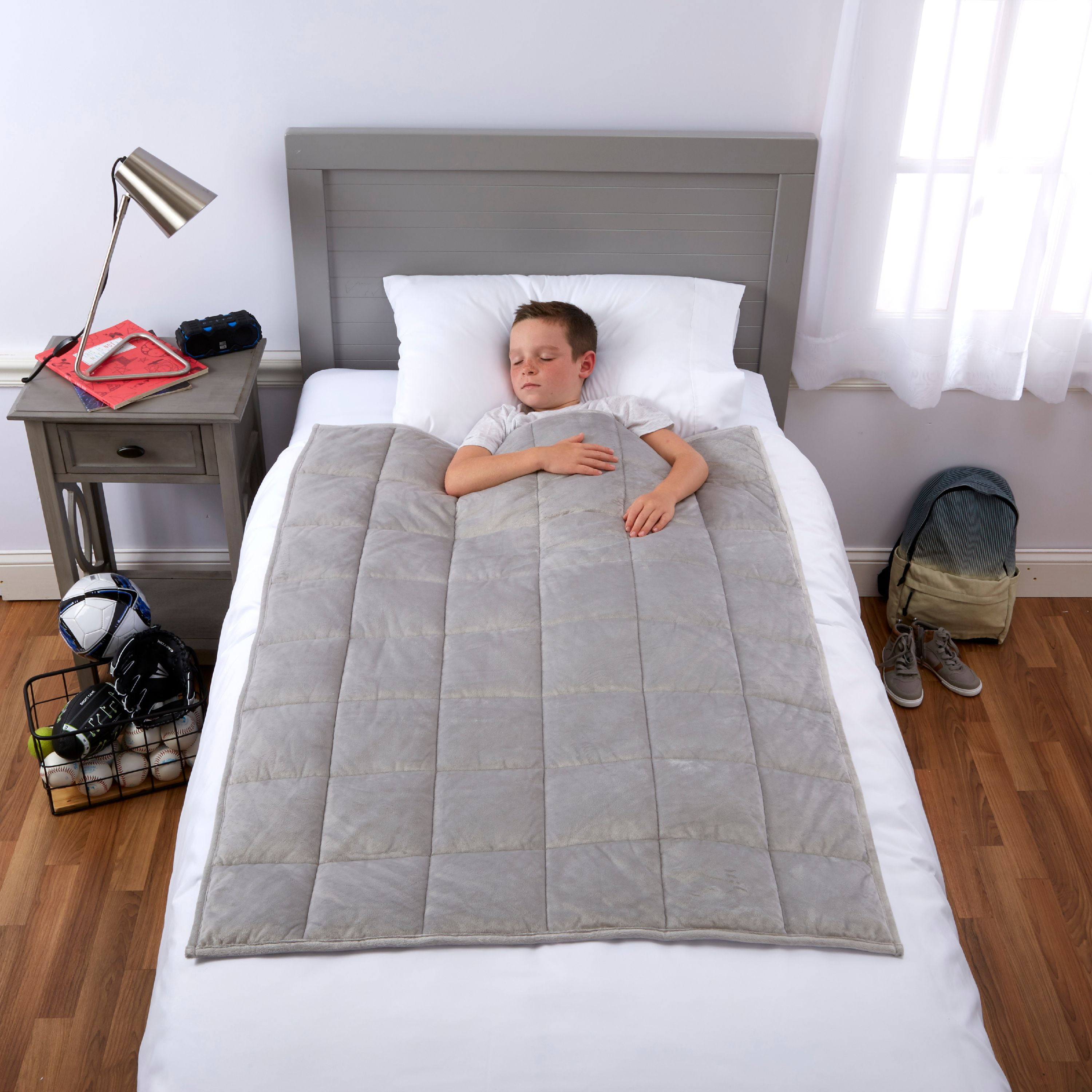 Weighted Blanket for Kids by Sleep Therapy 4.5 lbs Gray