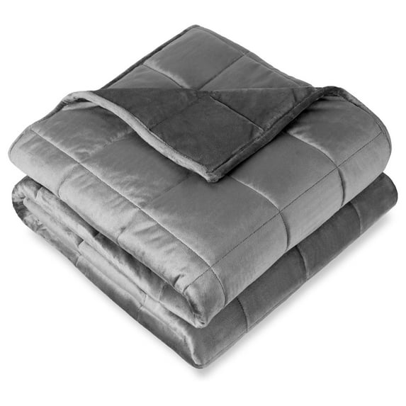 Weighted Blanket or Full Size 7lb (40" x 60") - Minky Fleece - Premium Heavy Blanket Nontoxic Glass Beads (Grey, 40"x60")