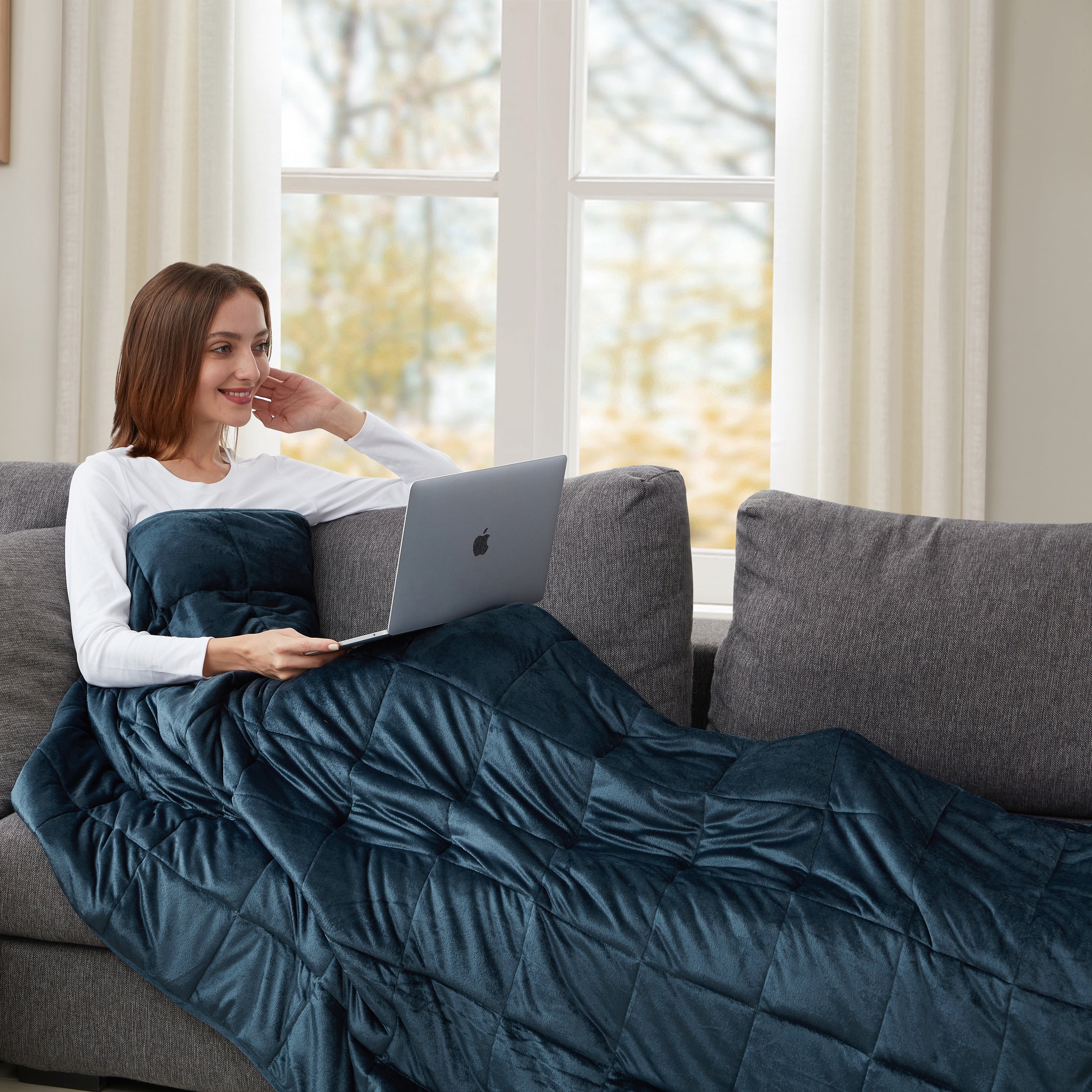 Weighted Blankets 12 lb Premium Ultra Plush Mink to Microfiber 48" x 72