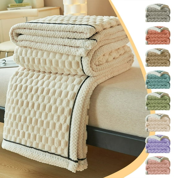 Weighted Blankets for Adults, 150x200 cm Extra Thick Flannel Fleece Blanket with Double Layer Ideal Office Nap Cover Warm Cozy Blanket for Bed Or Couch