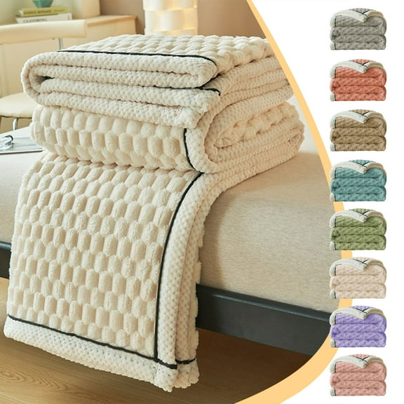 Weighted Blankets for Adults, 150x200 cm Extra Thick Flannel Fleece Blanket with Double Layer Ideal Office Nap Cover Warm Cozy Blanket for Bed Or Couch