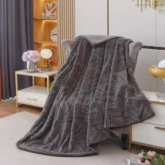 Weighted Blankets,Blanket For Couch Flannel Fleece Leaves Pattern Lightweight Twin Bed Blanket All Season Use Brown 100*150cm