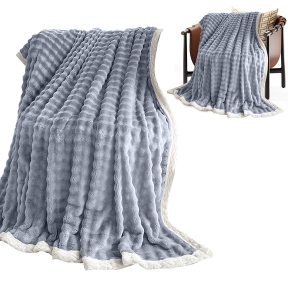 Weighted Blankets,Bubble Fleece Blanket Casual Winter Sofa Cover Blanket Single Layer Double Fleece Flannel Conditioning Blanket