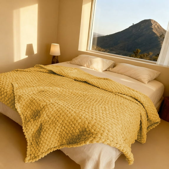 Weighted Blankets,Fleece Blankets Soft Flannel Blanket For Bed Solid Color Thickened Cozy Microfiber Plush Fuzzy Blanket Sofa Bedroom Throw Rug