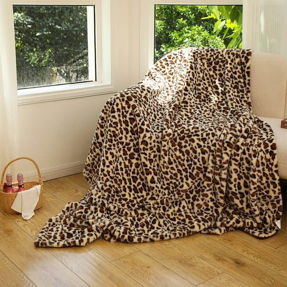 Weighted Blankets,UKELER Leopard Throw Blanket 50'''' 480 GSM Double Faux Blankets And Throws For Bed Sofa Travel And Camping Cozy Plush Blanket Print Blank