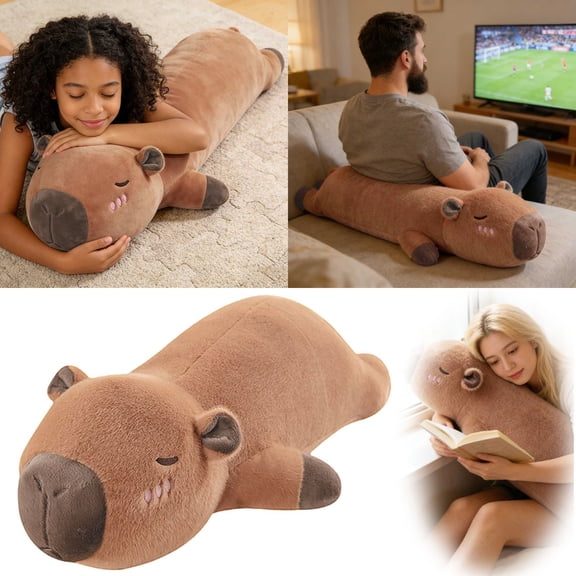 Weighted Capybara Plush, Weighted Capybara Stuffed Animal, Cute Plushies Soft Pillow Toy Gift for Kids Adults 19.8 Inch