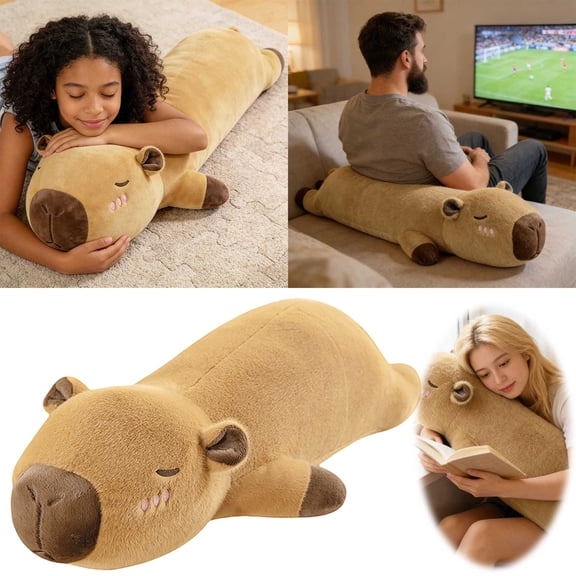 Weighted Capybara Plush, Weighted Capybara Stuffed Animal, Cute Plushies Soft Pillow Toy Gift for Kids Adults 26.7 Inch, 1.19 Lbs